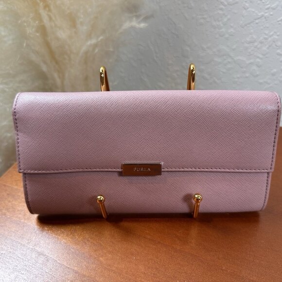 Furla Wallet Lavender Leather with Silver Tone Hardware - Picture 1 of 8